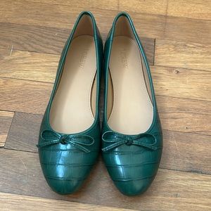 Crocodile Embossed Ballet Flats